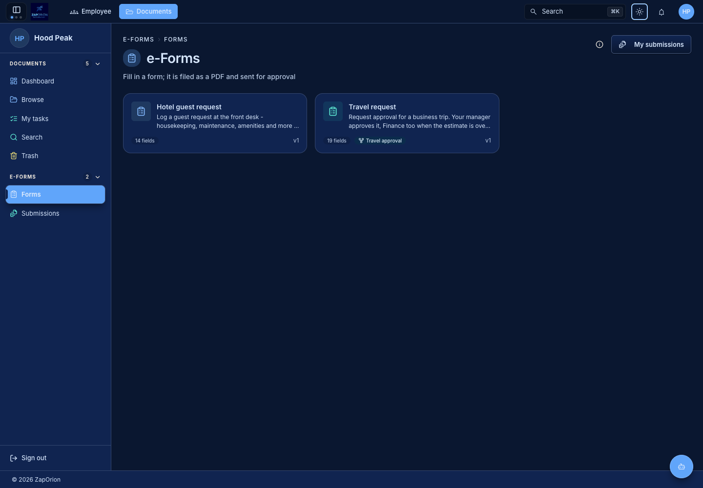 Available e-Forms